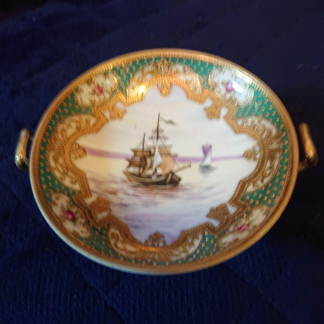 美品☆オールドノリタケ、手描きイギリス輸出用アクセサリートレー