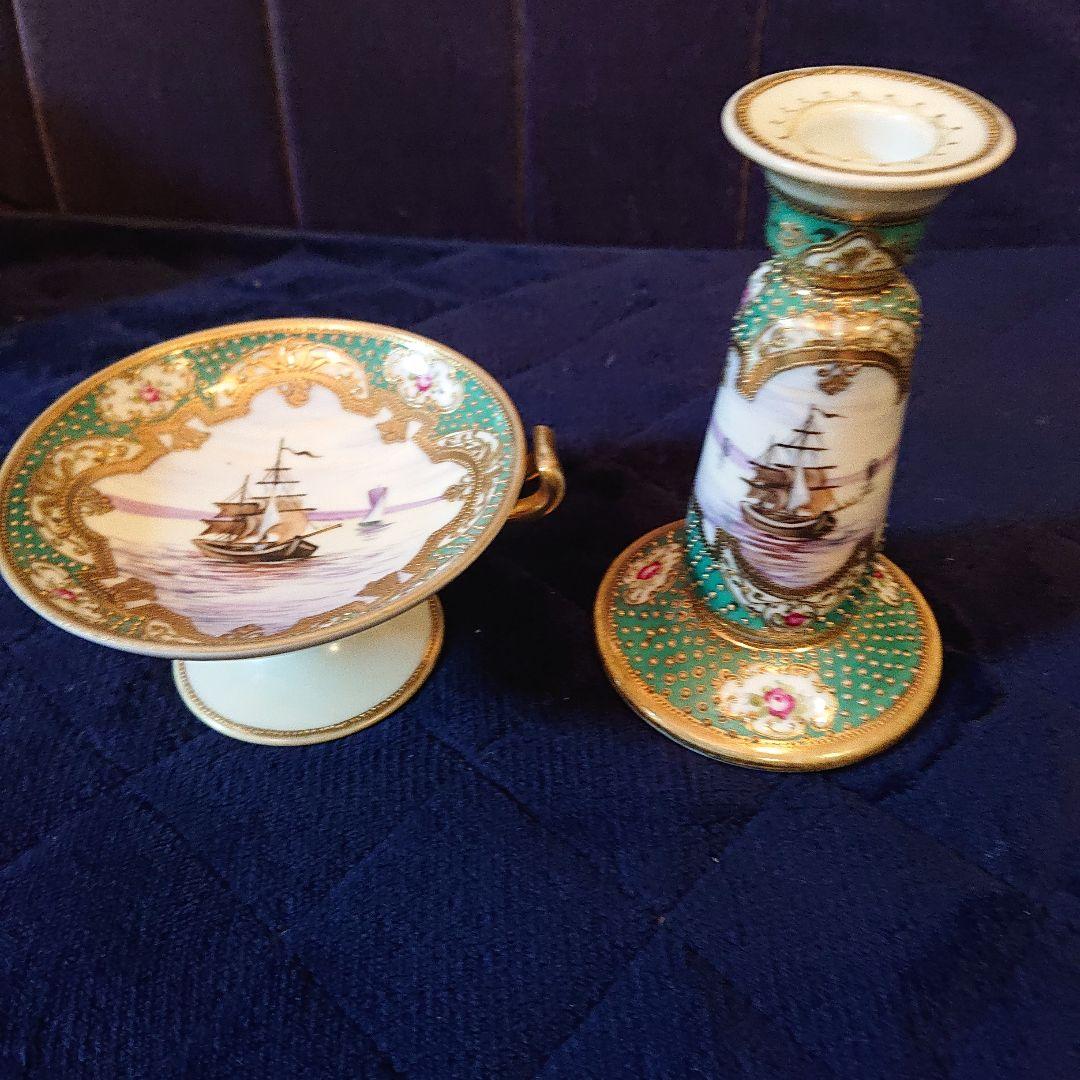 美品☆オールドノリタケ、手描きイギリス輸出用アクセサリートレー