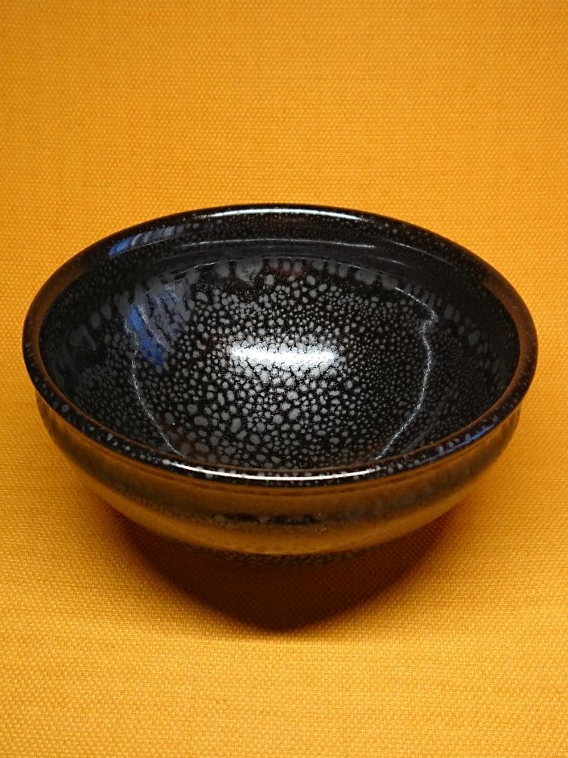 【美品】茶碗　油滴天目　陶器　茶道　置物　インテリア　工芸品　美術品　A1597