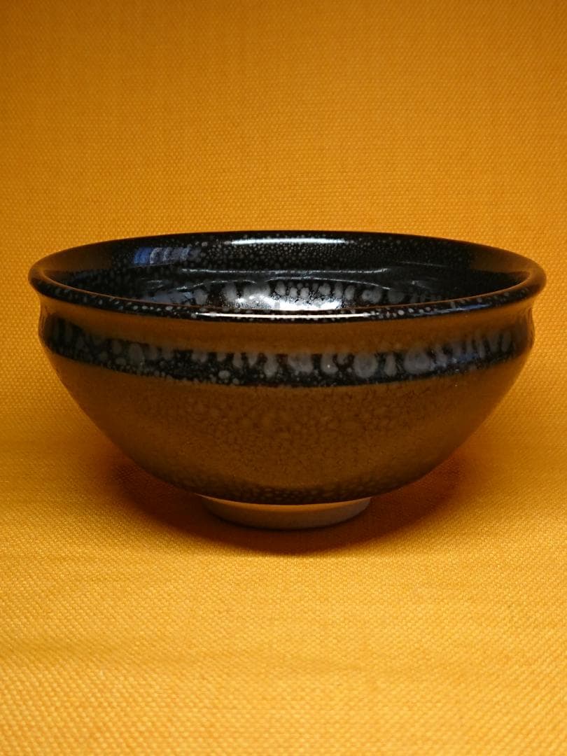 【美品】茶碗　油滴天目　陶器　茶道　置物　インテリア　工芸品　美術品　A1597