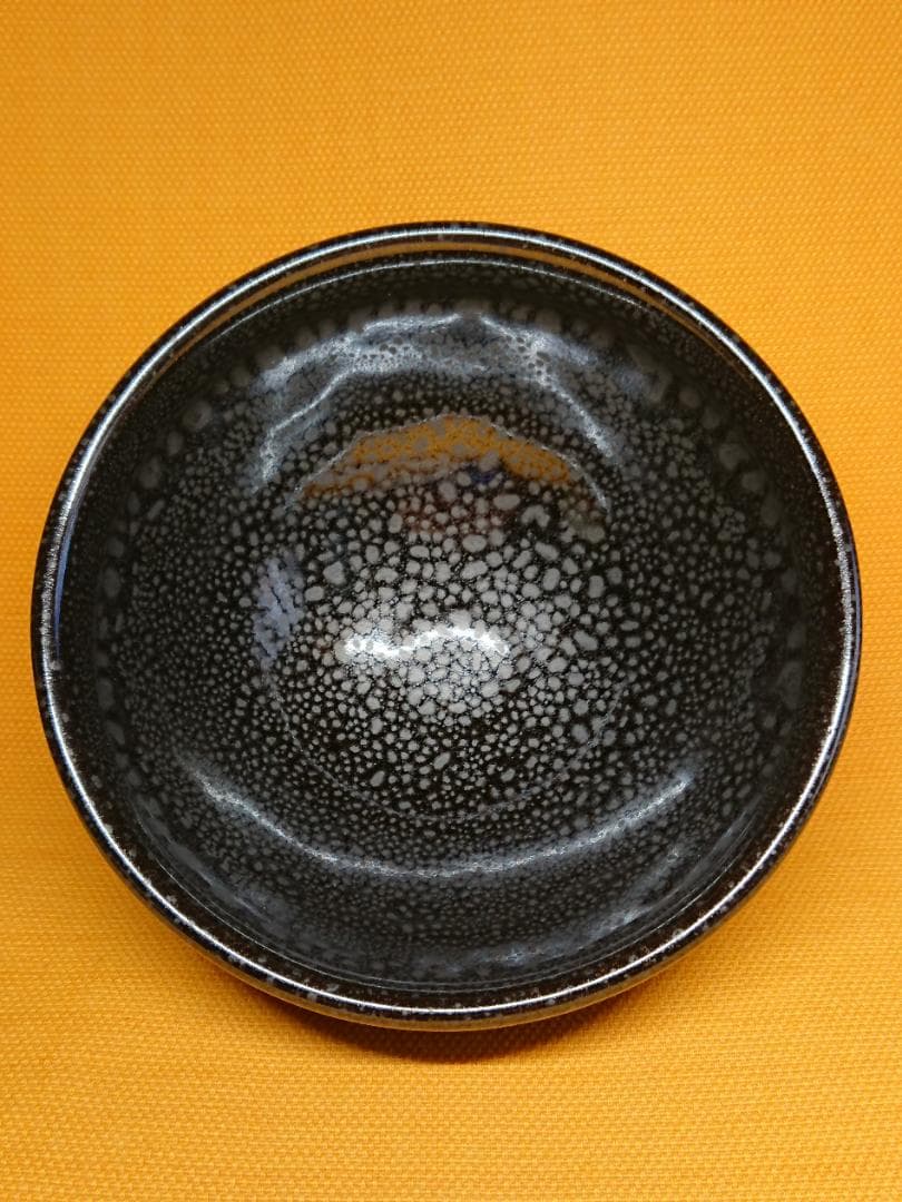 【美品】茶碗　油滴天目　陶器　茶道　置物　インテリア　工芸品　美術品　A1597