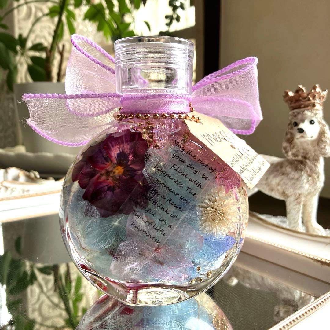 ◆ハーバリウム　352 華やかなバラのネコbottle *.:。✿*゜