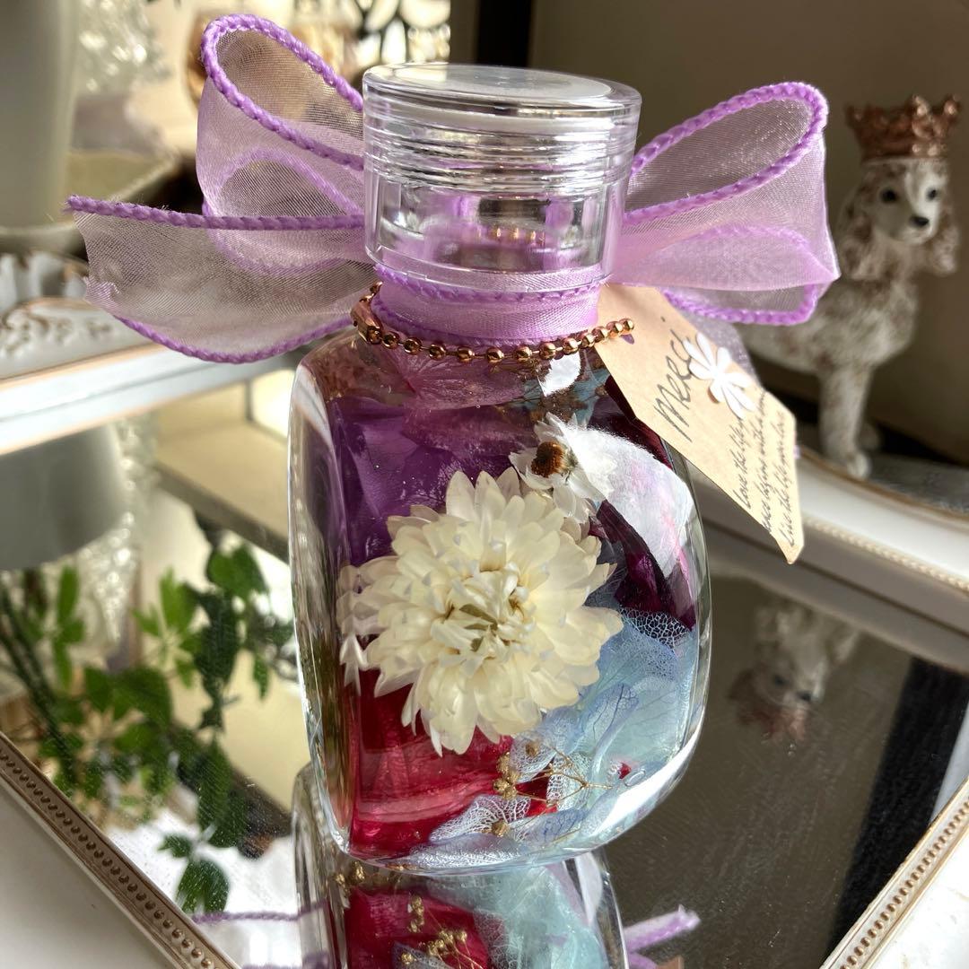 ◆ハーバリウム　352 華やかなバラのネコbottle *.:。✿*゜