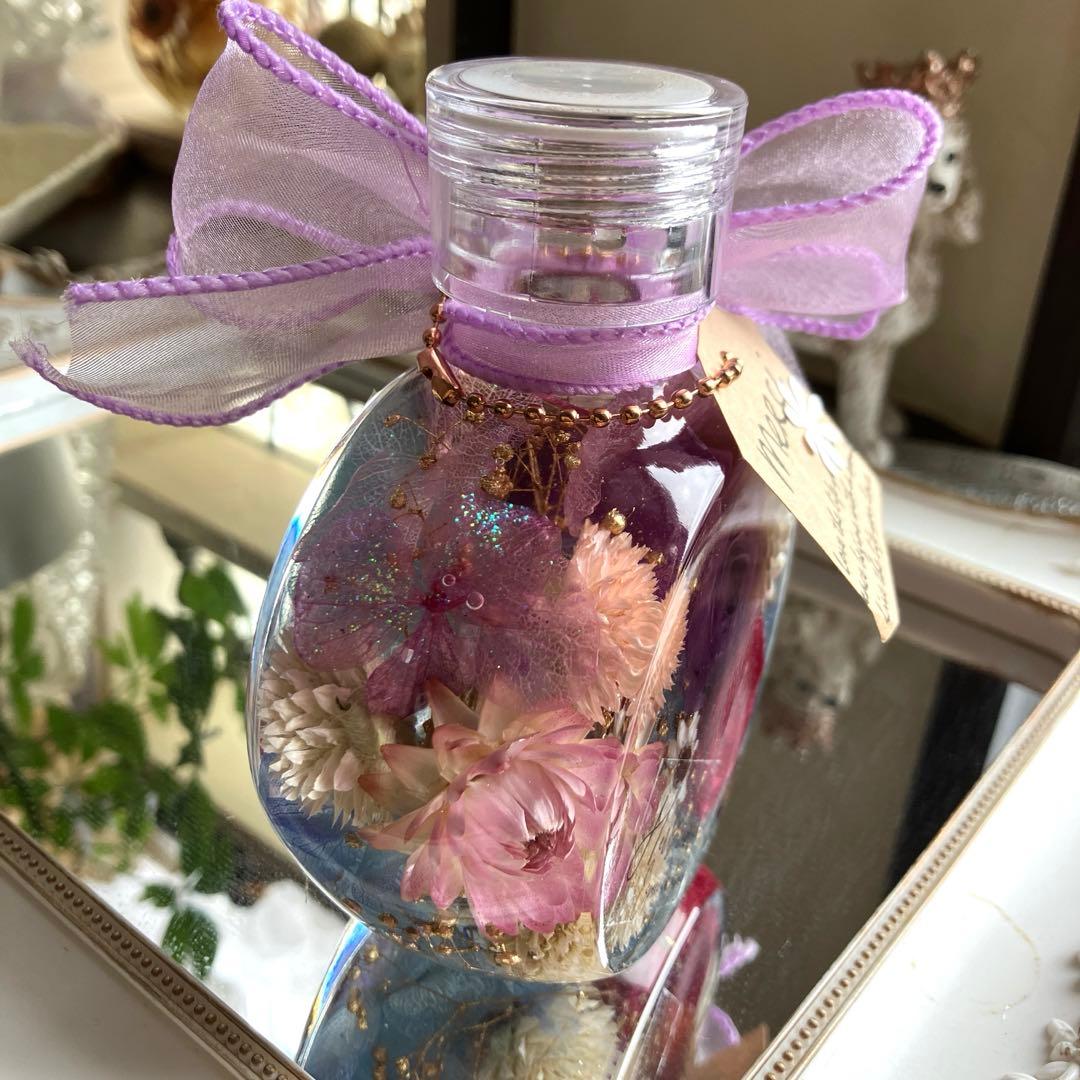 ◆ハーバリウム　352 華やかなバラのネコbottle *.:。✿*゜