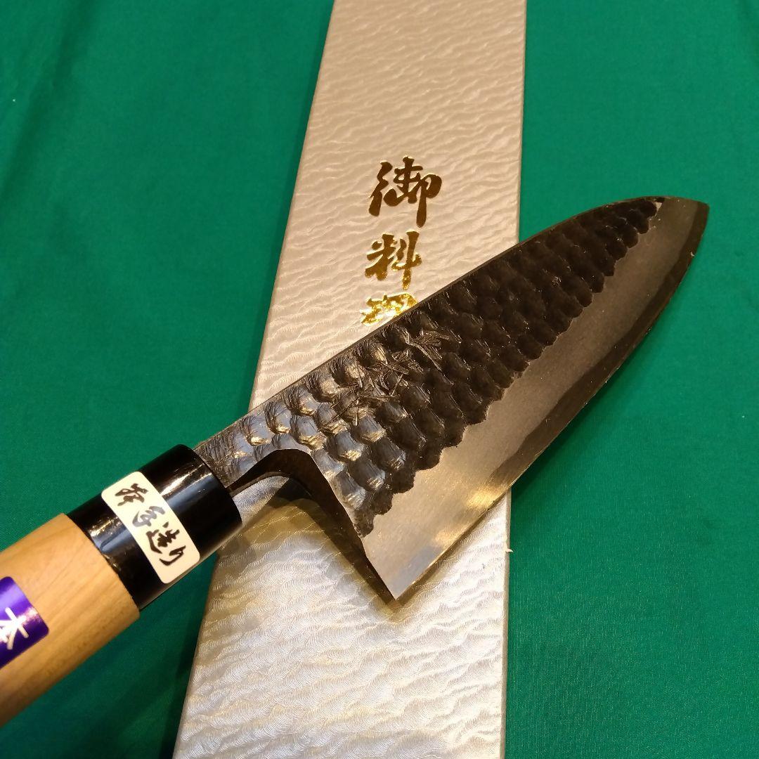 正光作　安来白鋼鎚目　出刃包丁　6寸　180㍉　桜柄付き