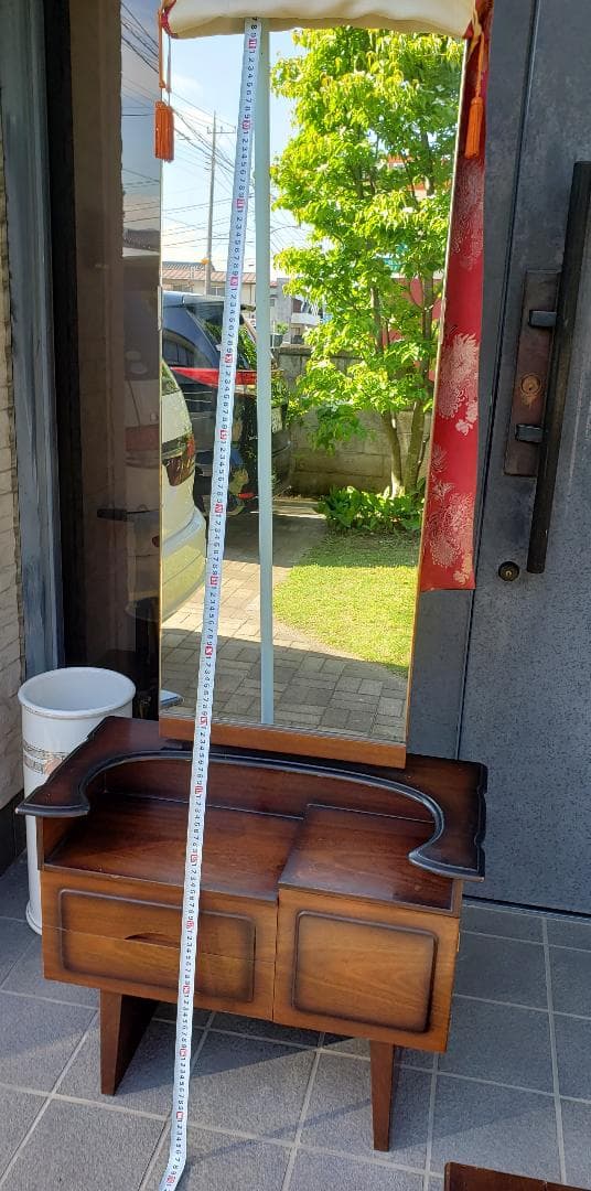 アンティーク レトロの極み TOKUSIMA SIMIZU 鏡台 お針箱付