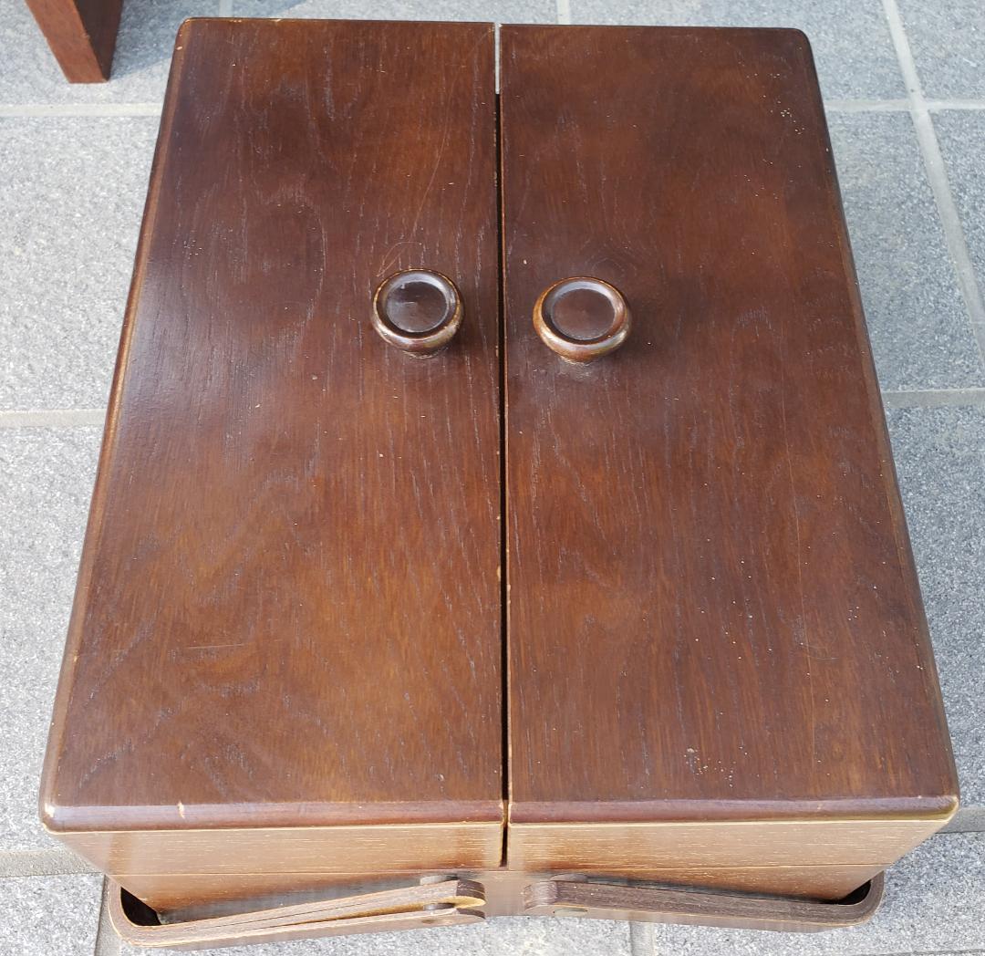 アンティーク レトロの極み TOKUSIMA SIMIZU 鏡台 お針箱付