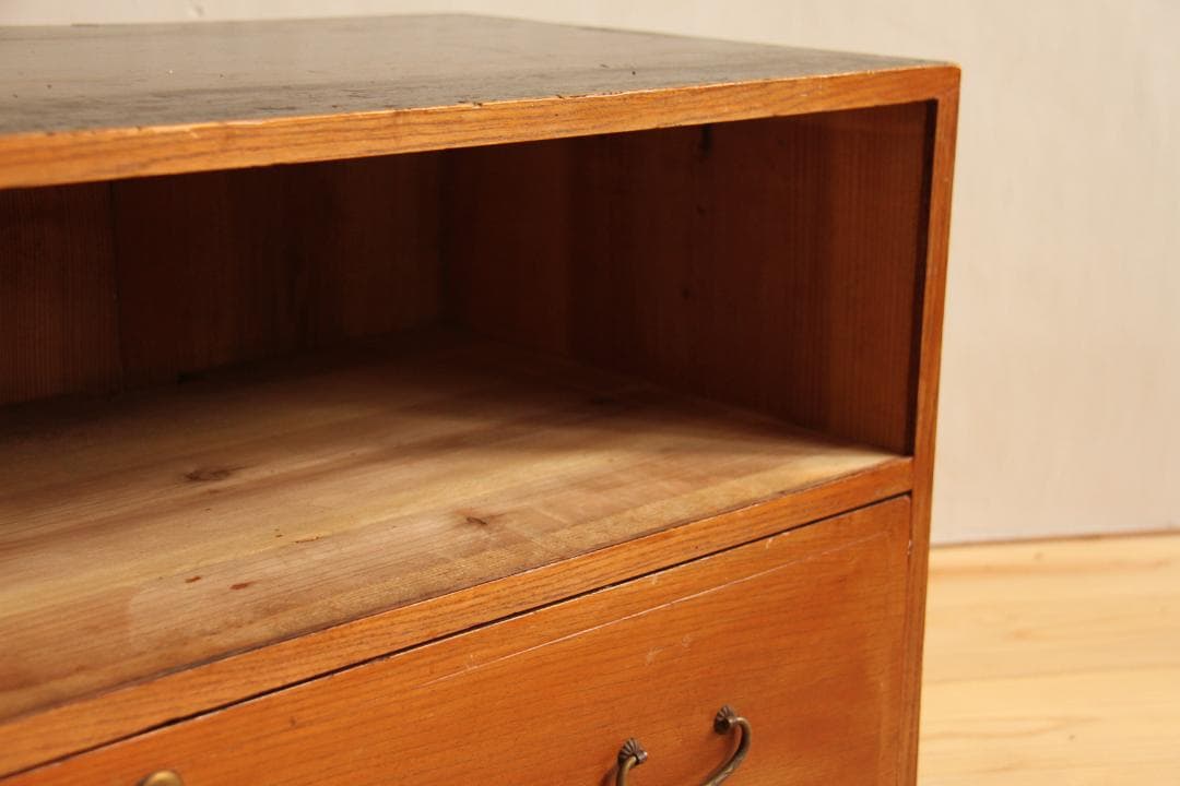 収納棚　2段　木製　古道具　古家具　ビンテージ　レトロ　ナチュラル