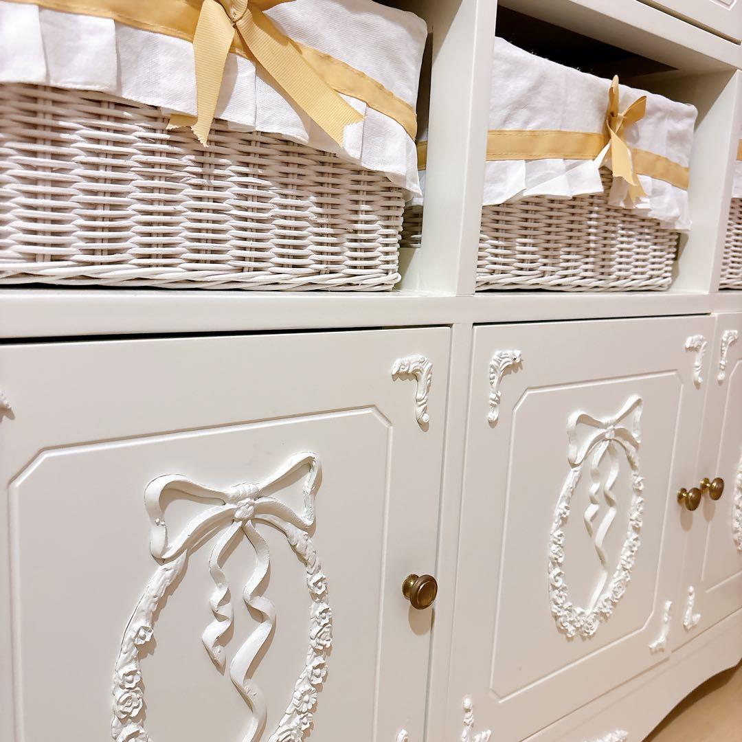 アンティーク調キャビネット　天然木 姫系 家具 ロマンチック インテリア レトロ