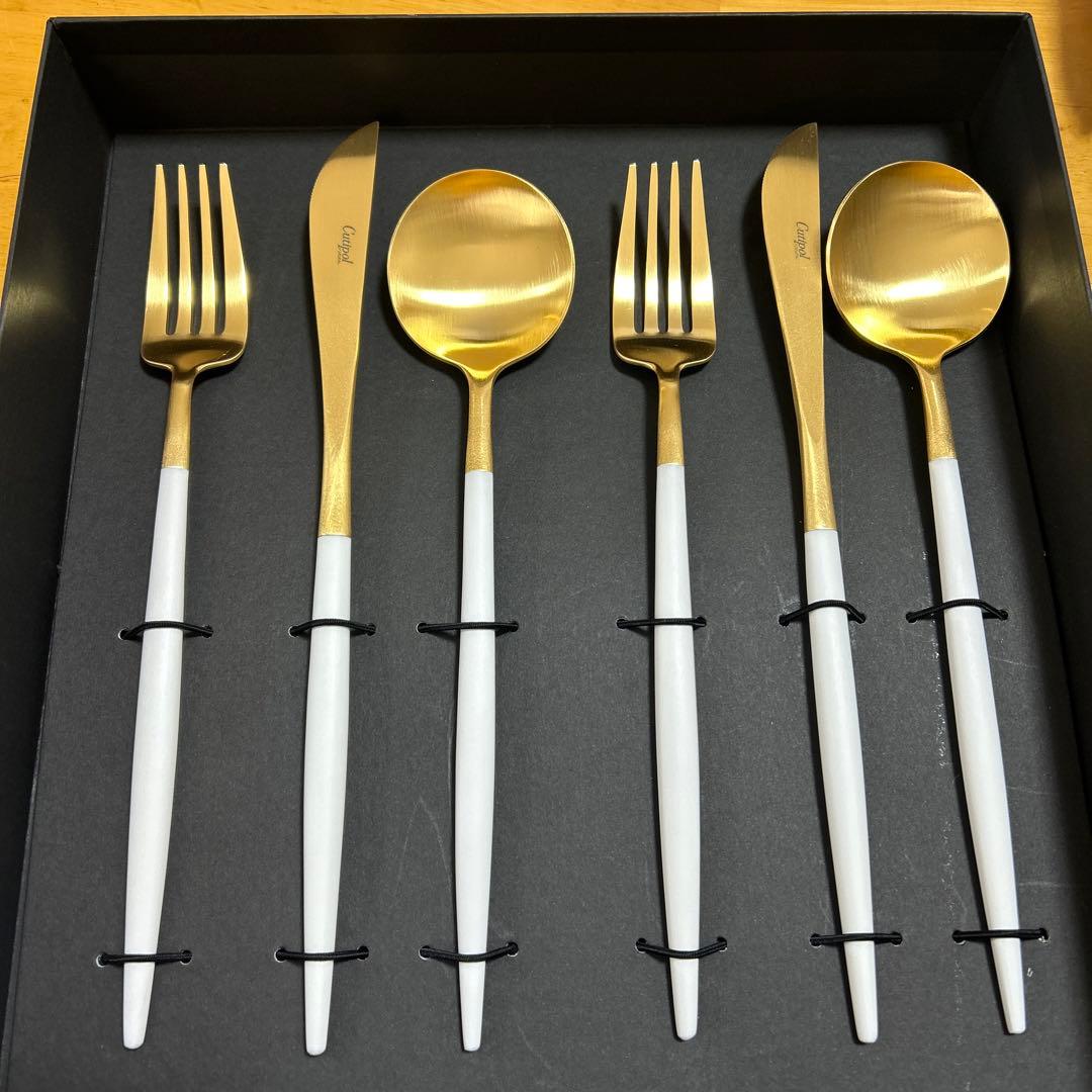 cutipol クチポール　ゴアホワイト×ゴールド　ディナーペアセット