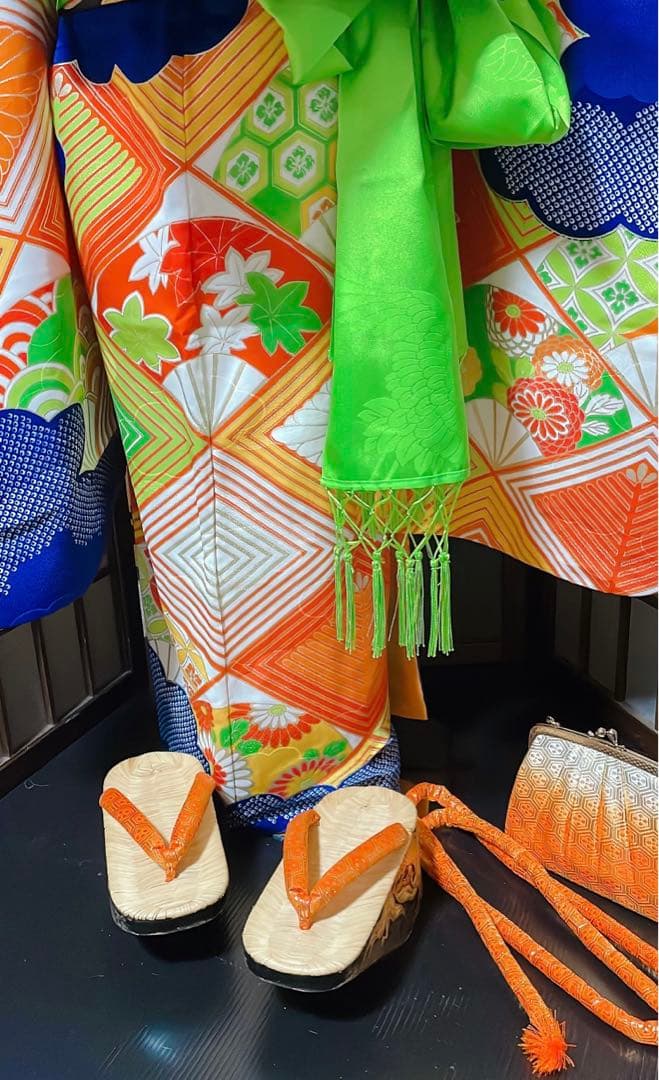 七五三レトロ古典柄ぽっくり草履セット