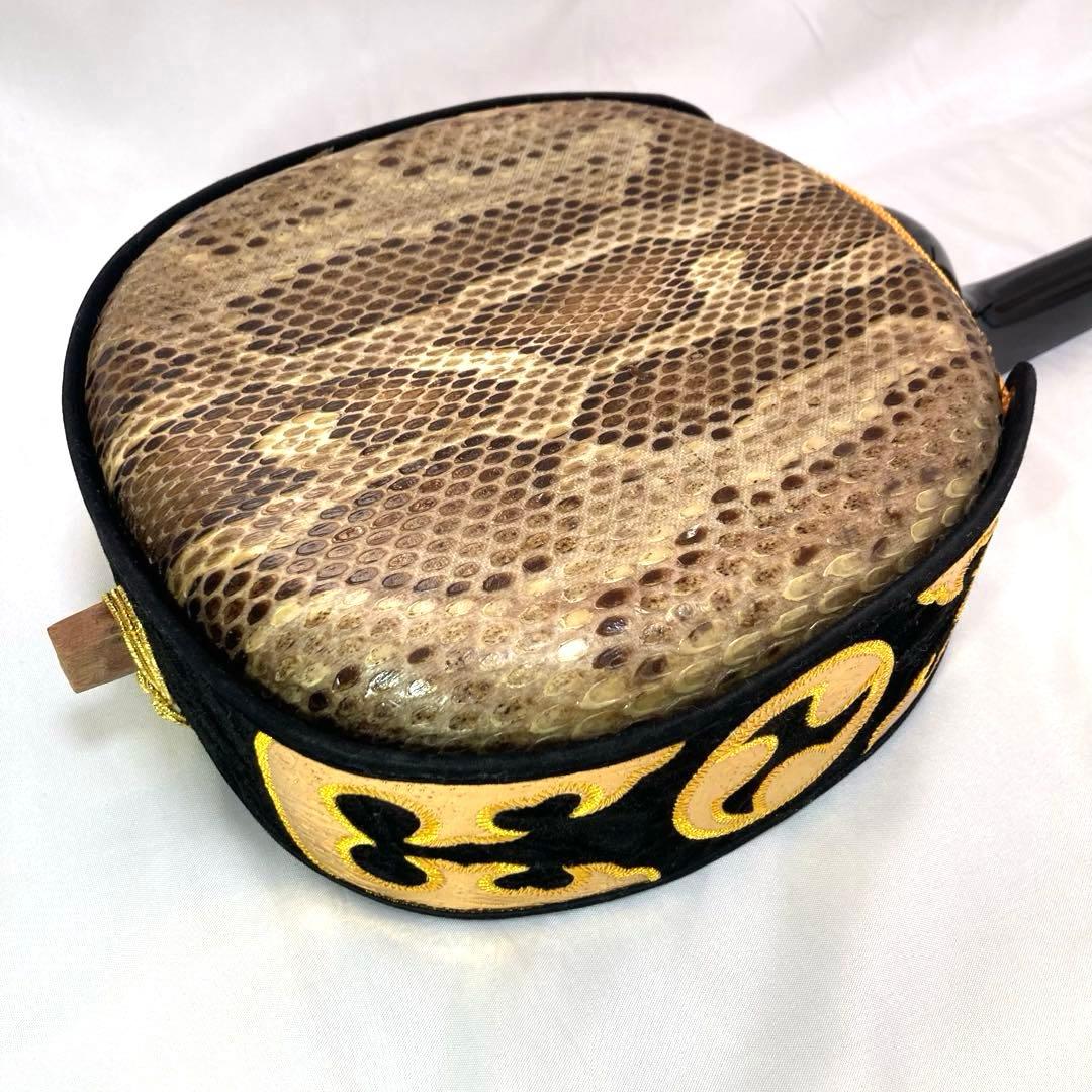 三線 沖縄 蛇革 蛇皮 本革 ソフトケース 付属品 和楽器 初心者 中級者