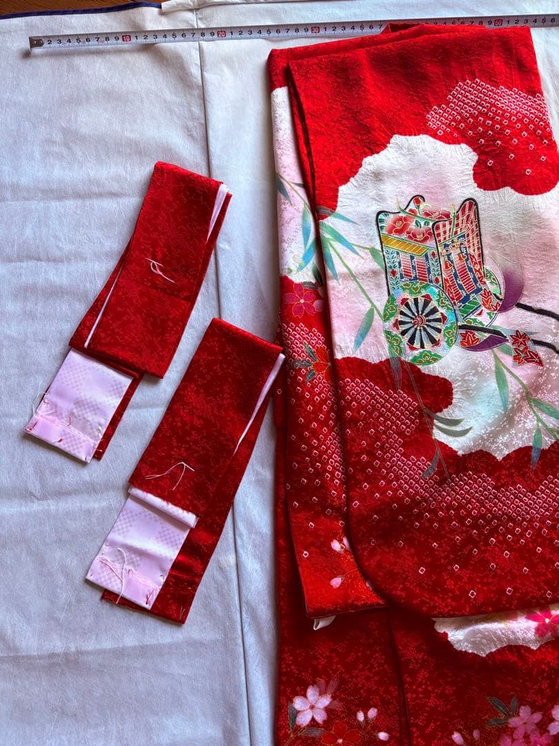 七五三　お宮参り　お着物　正絹　絞り