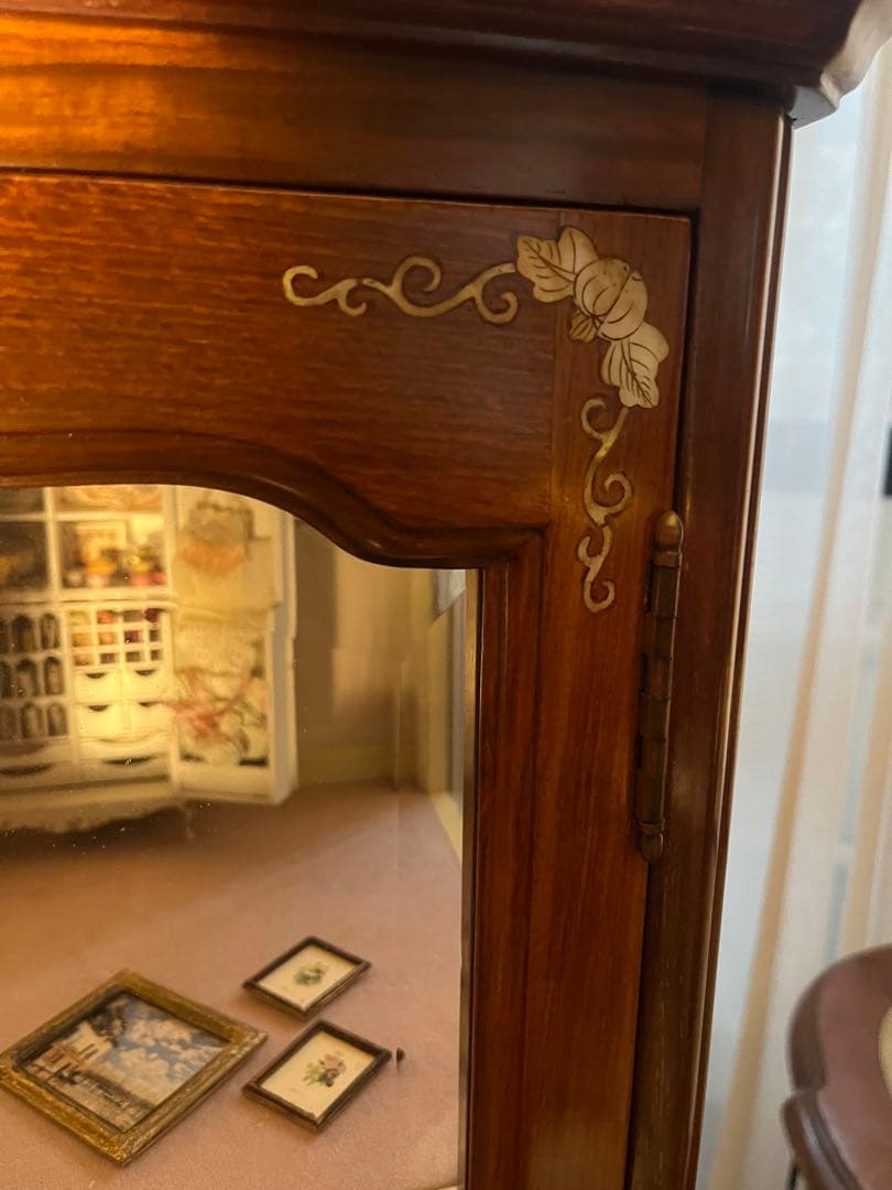 引き取り限定 猫脚 キャビネット 作家 ミニチュア ドールハウス 飾り棚 セット