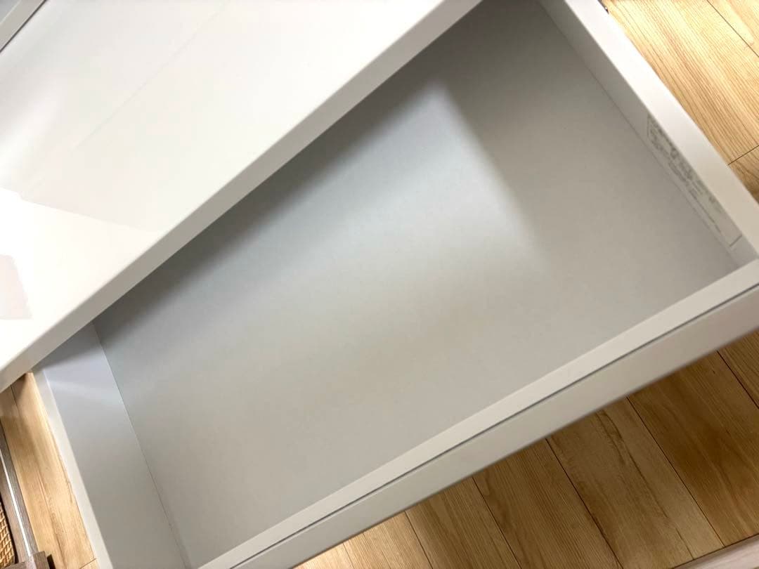 ホワイト ドレッサー・鏡台 棚付き