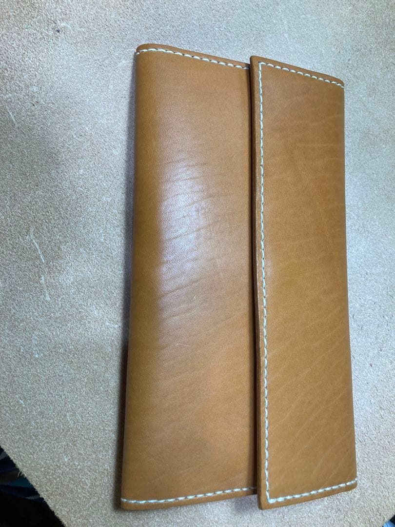 レザー フラップ式 カードケースキャメル