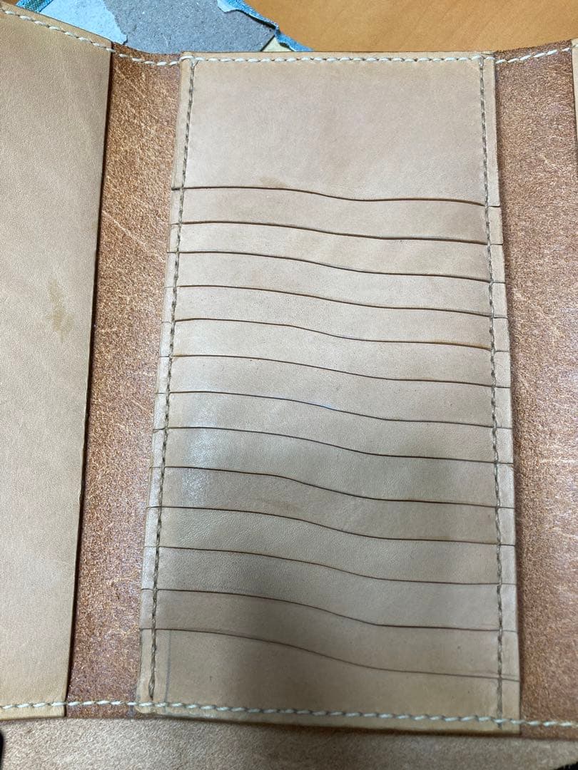 レザー フラップ式 カードケースキャメル