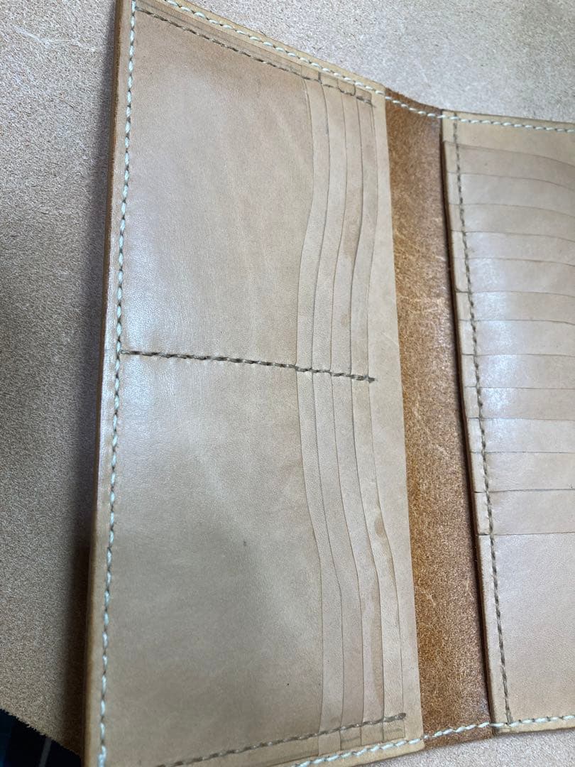 レザー フラップ式 カードケースキャメル