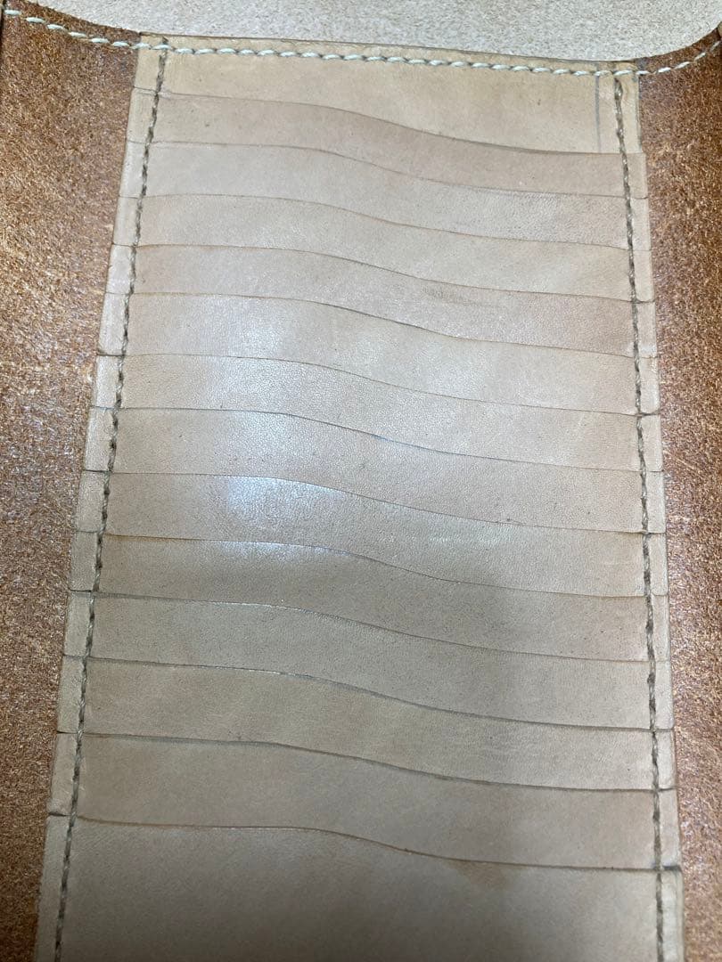 レザー フラップ式 カードケースキャメル