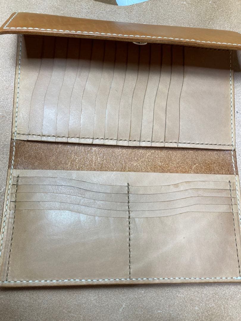 レザー フラップ式 カードケースキャメル