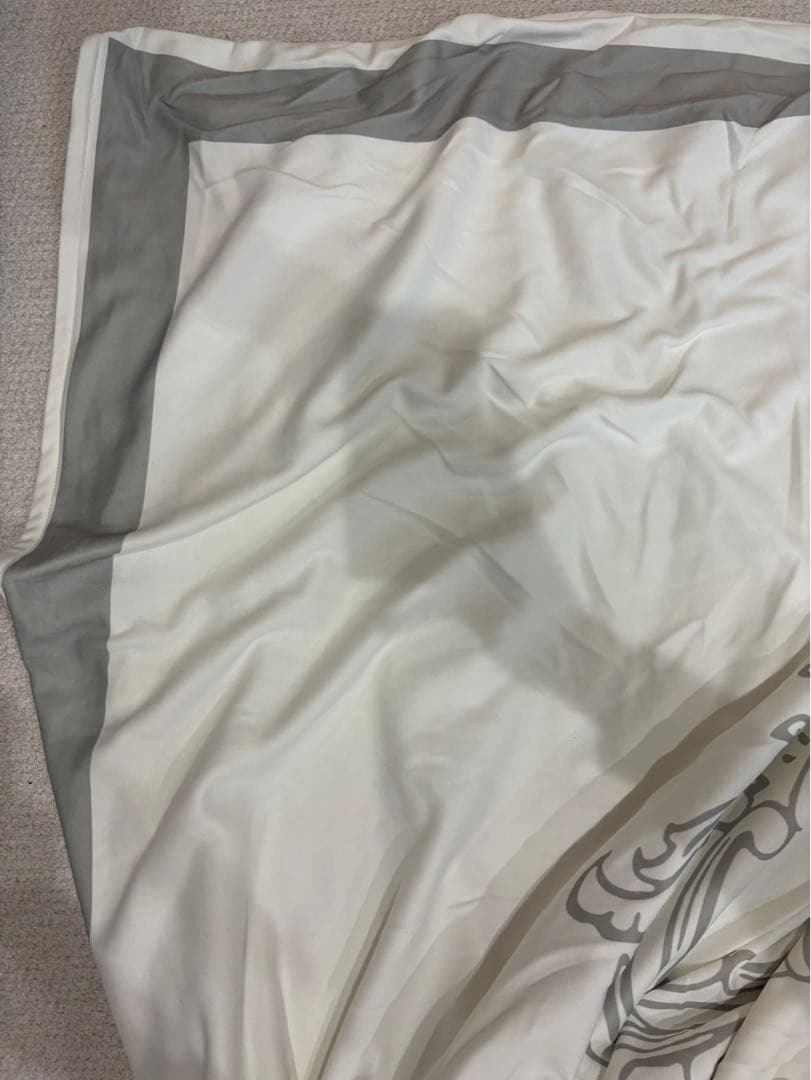 Rady 掛け布団カバー　ダブルサイズ　 ホワイト グレー　枕カバー２点　裏起毛