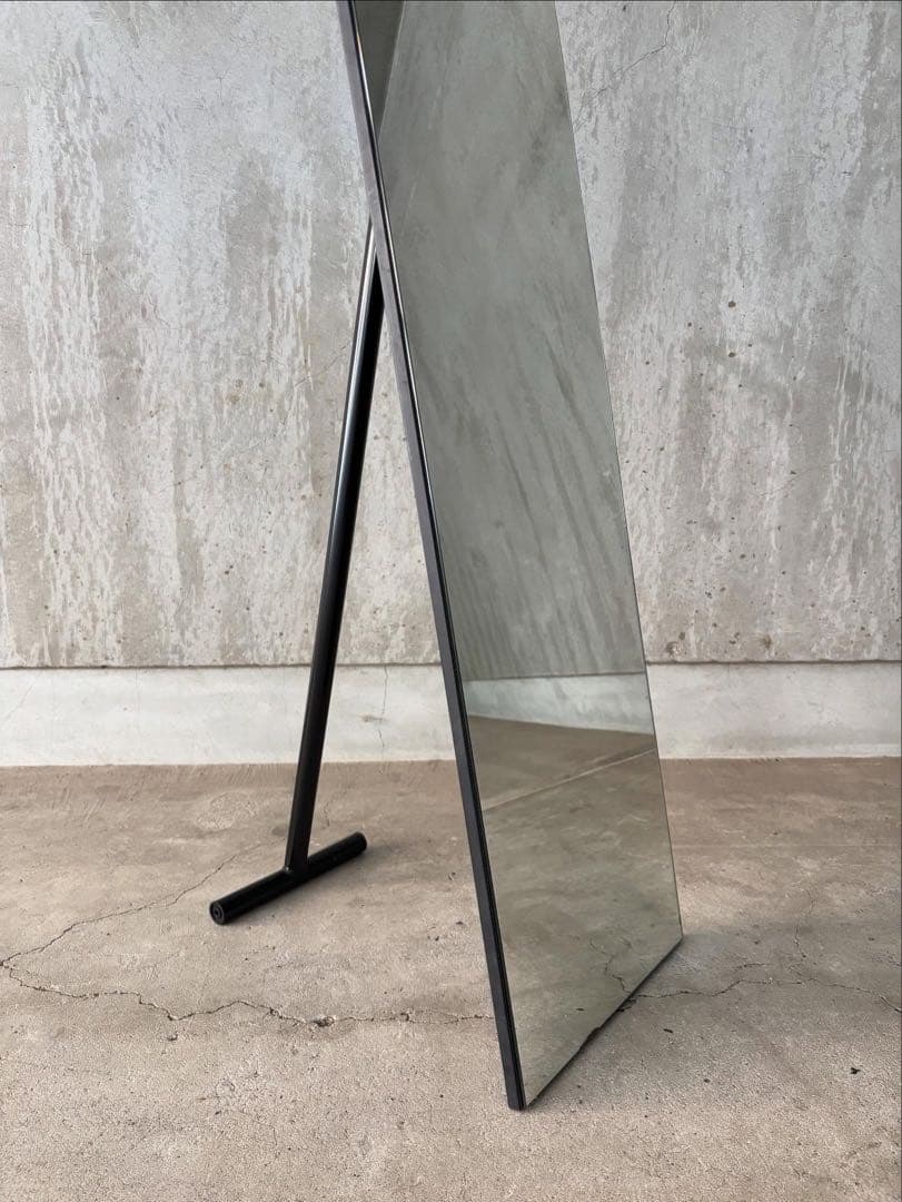 ビンテージ スタンドミラー フレームレス 姿見 全身鏡 スペースエイジ レトロ