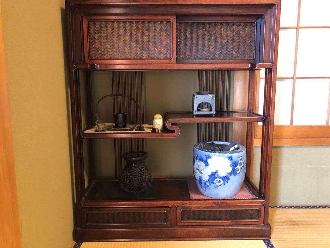 ★送料込み★ 飾り棚 シェルフ 収納 工芸品 和製家具 レトロ