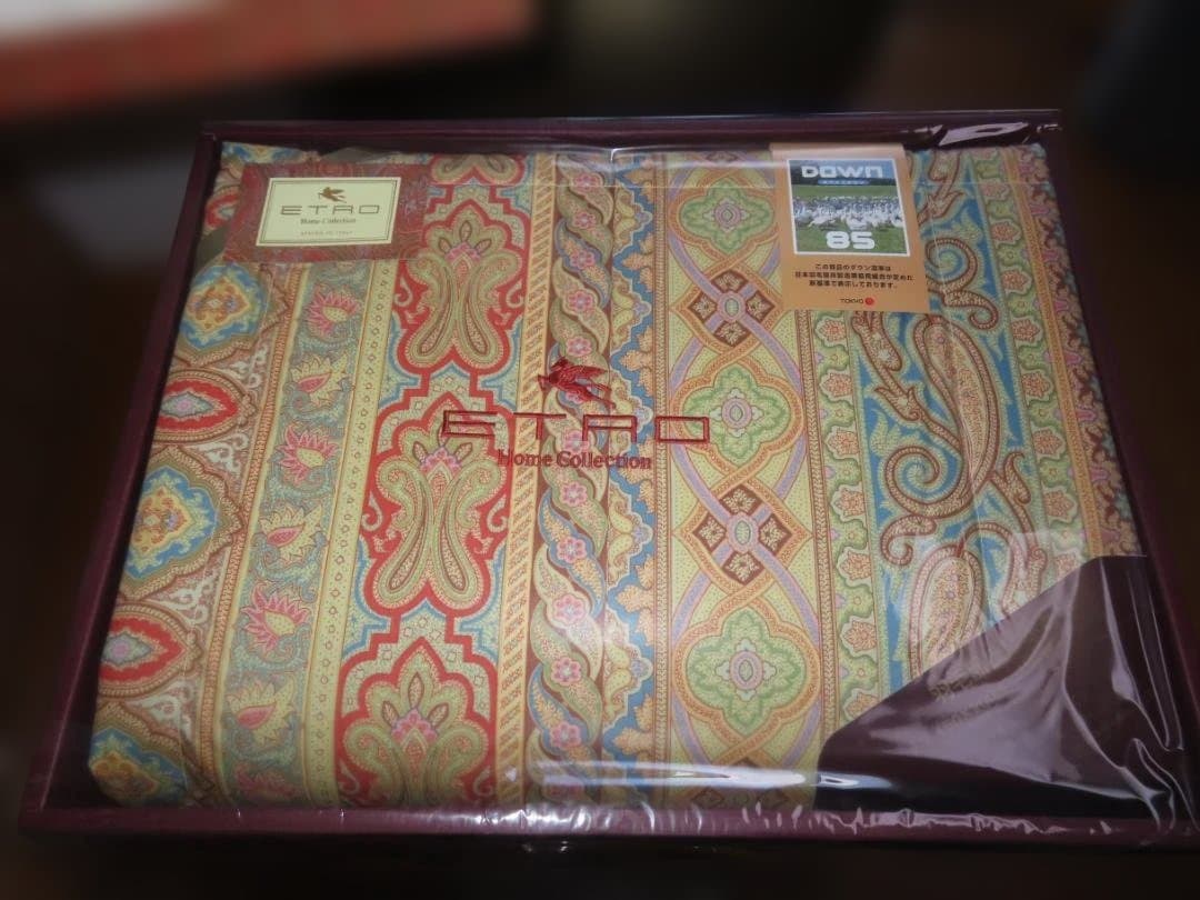 新品未使用　エトロ　羽毛布団　肌掛け　ダウン85