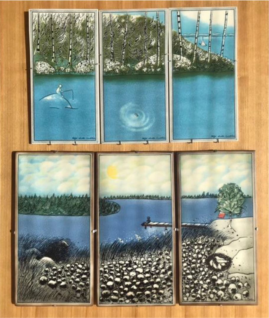 【参考画像】ARABIA ヘルヤ 3枚セット陶板画 サイズ比較用