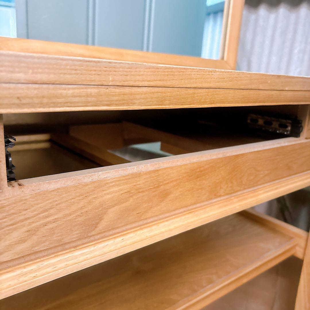 訳あり[送料込み】美容室 ドレッサー 片面 サロン 鏡台 木製