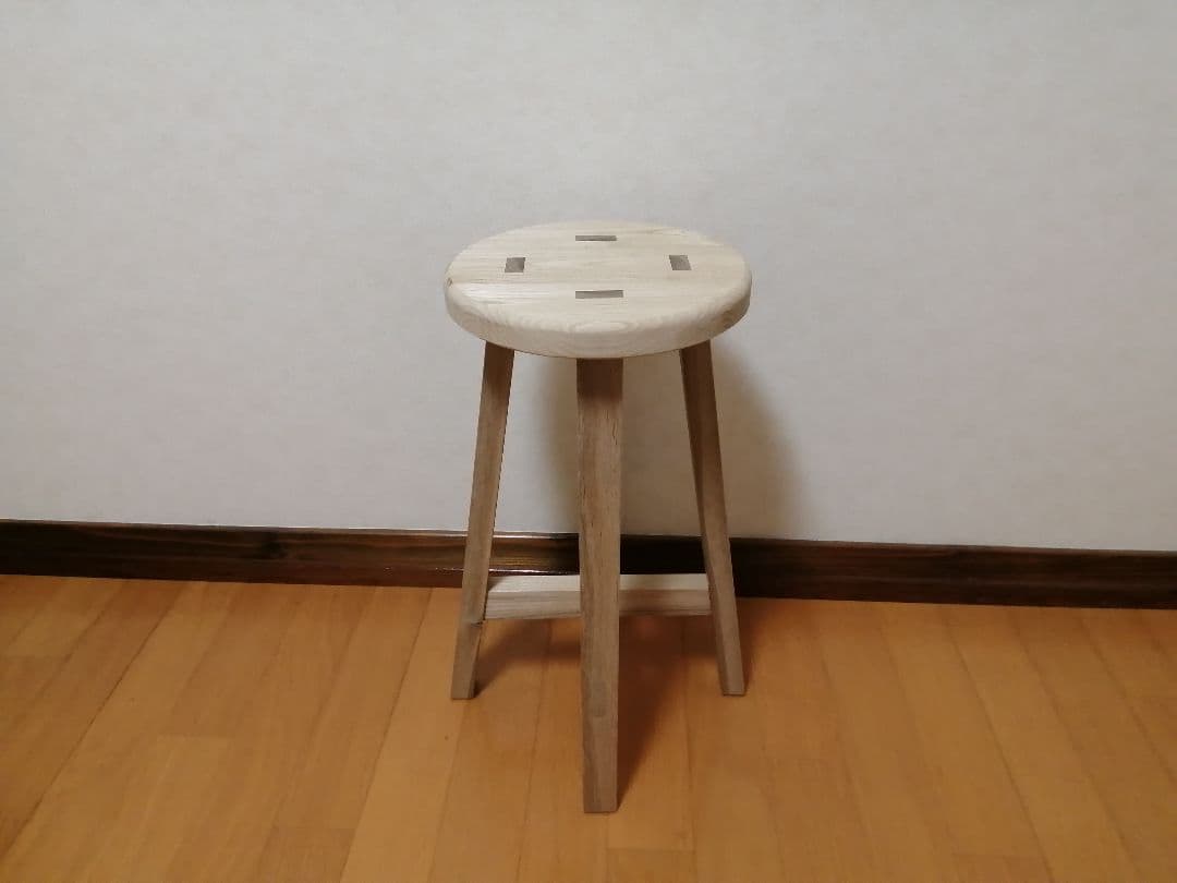 栗材スツール　高さ43cm　丸椅子　stool