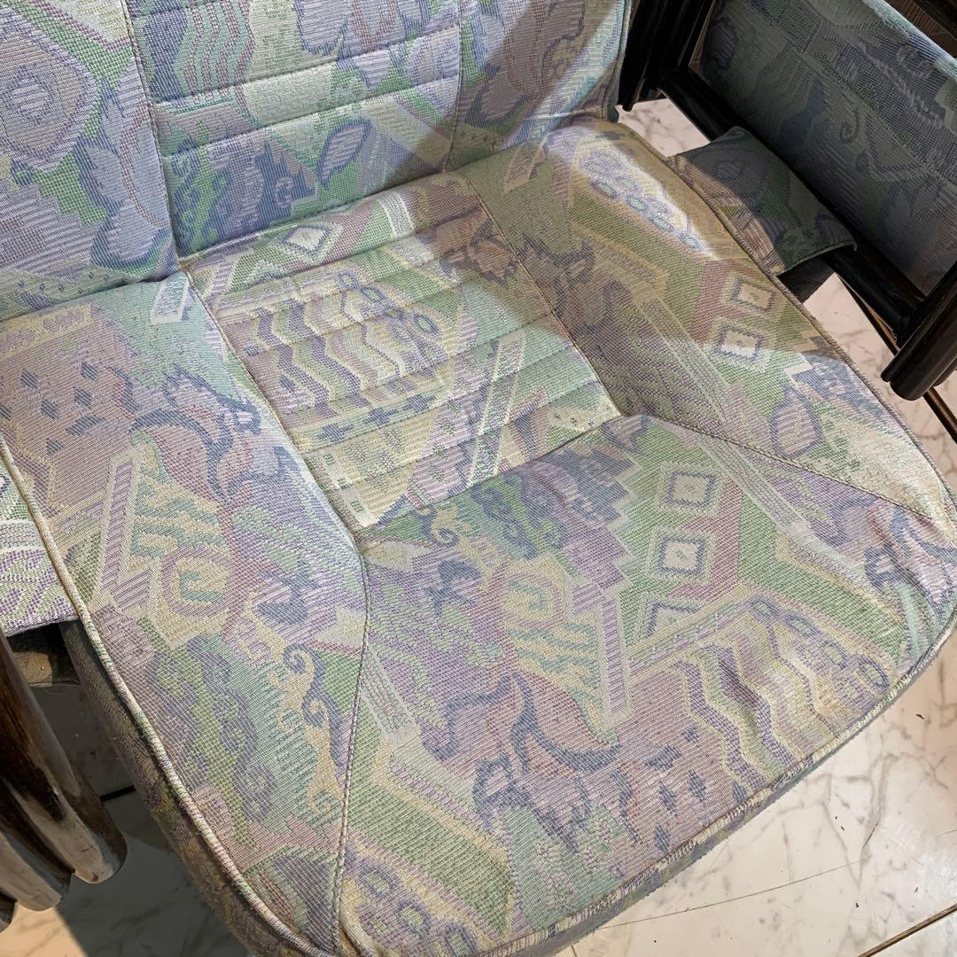 ラタン　座椅子　背もたれ調整　リクライニング