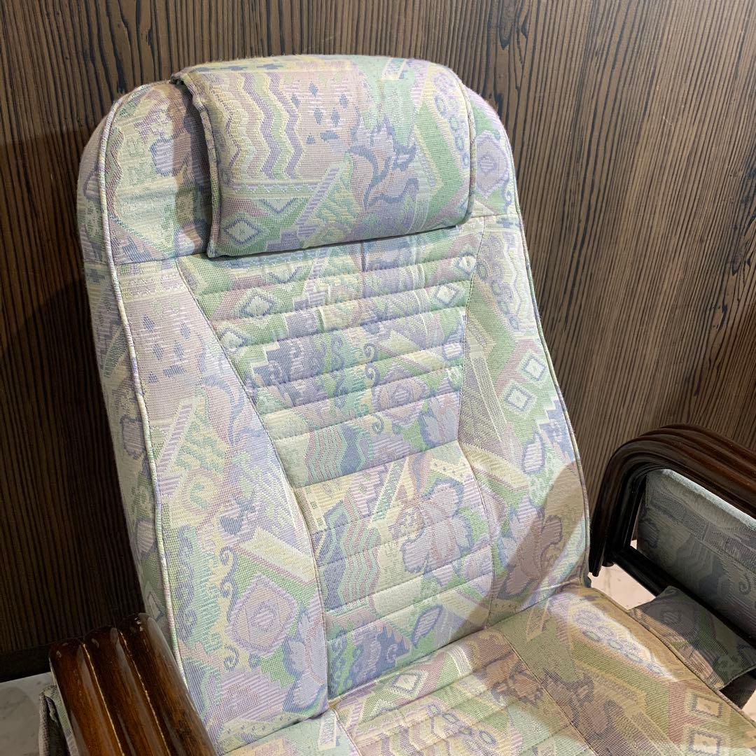 ラタン　座椅子　背もたれ調整　リクライニング