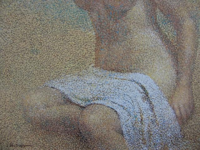 松澤茂雄、【砂丘】、希少な画集画、新品高級額 額装付、状態良好