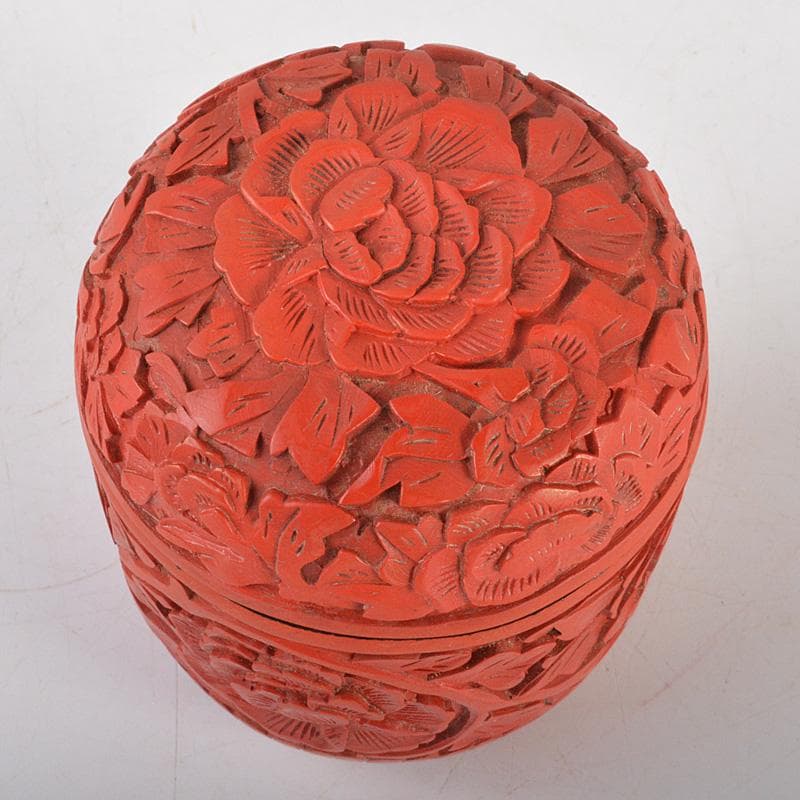 中国 堆朱 牡丹文 茶器 蓋物 棗 V 6434 - メルカリ