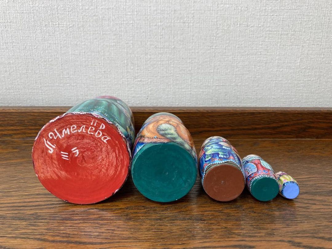 ロシア雑貨ネコマトリョーシカ『干支』｛5P)ドラゴン 龍 辰 猫 縁起物 ミラ作