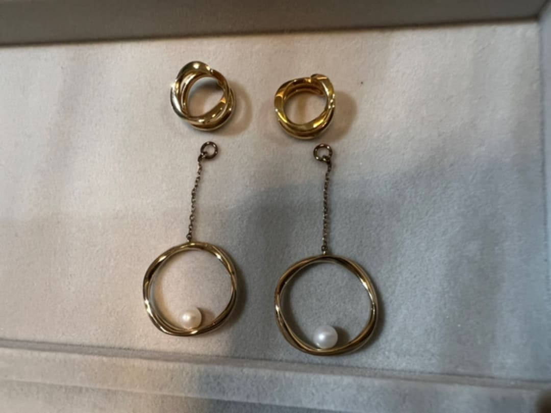 イヤリング パール ete エテ ループイヤリング ループチャーム - メルカリ