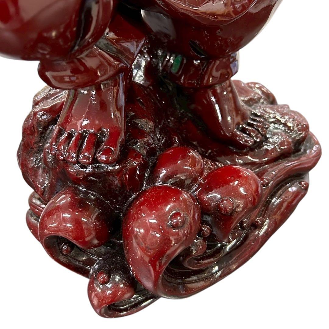 七福神 置物 大黒天 布袋尊 2体ペア 赤漆塗 高さ約60cm◆縁起物 商売繁盛