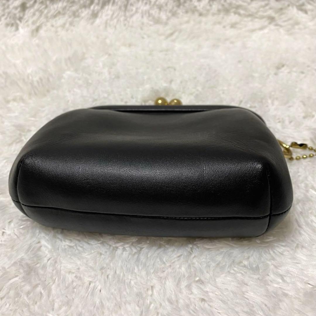 美品】大人気 入手困難 COACH コーチ がま口 キスロック レザー 黒