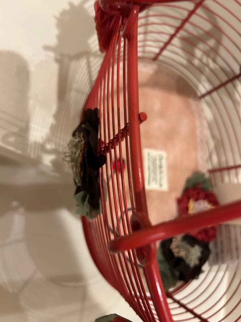 POTECCHINO ポテチーノ赤い花飾り付きかごバッグ