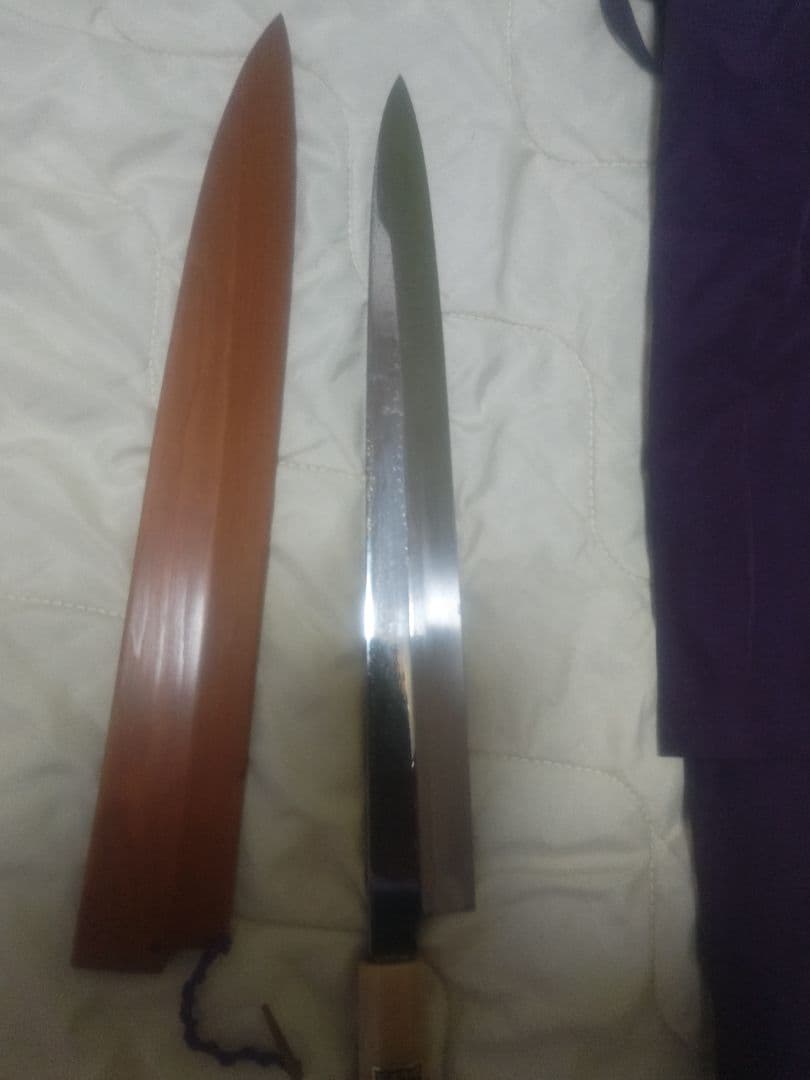 祝い包丁　本焼刄の水焼　鏡面仕上げ