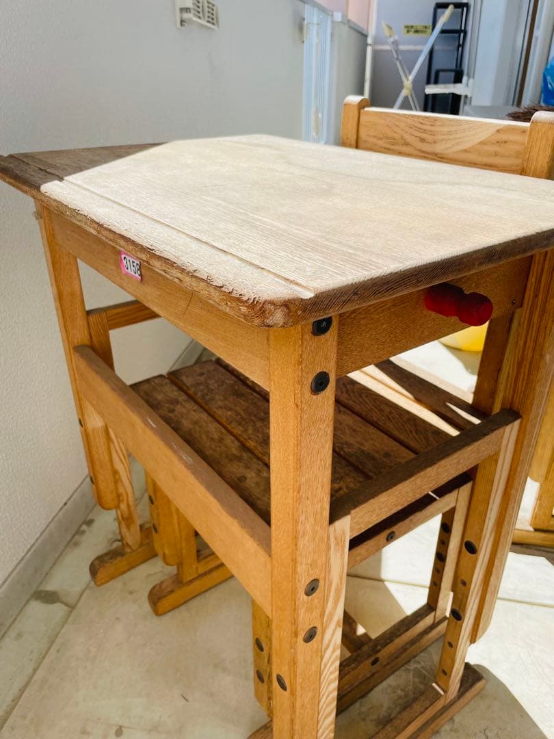 小学校 木製机＆椅子 レトロ