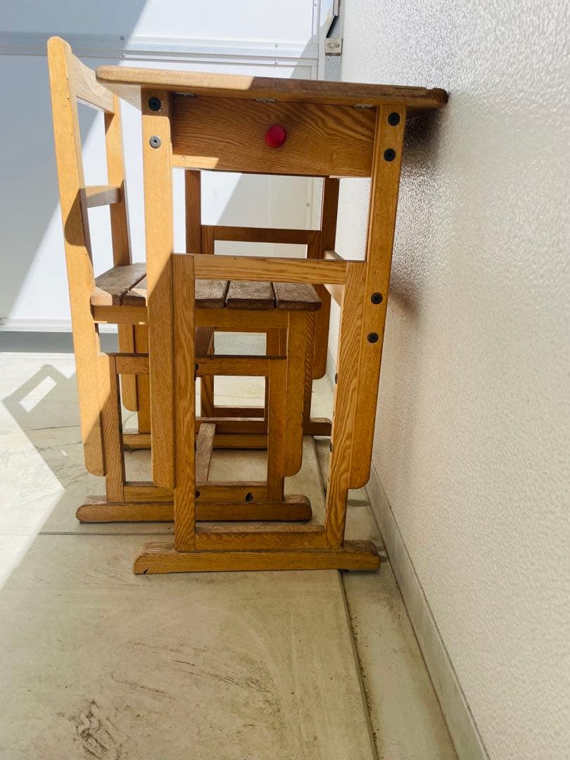 小学校 木製机＆椅子 レトロ