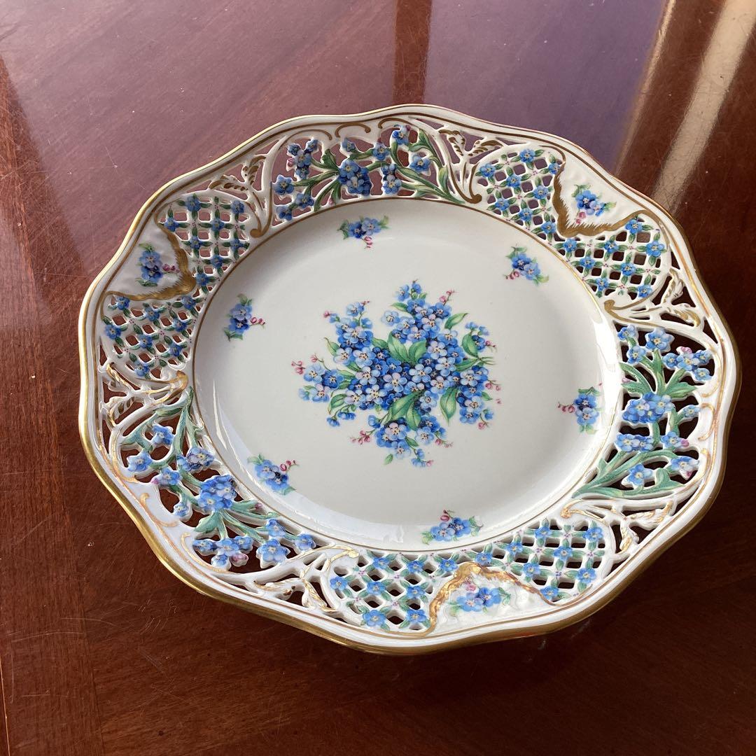 SCHUMANNBAVARIA 勿忘草24cmピアスプレートアンティーク《A》