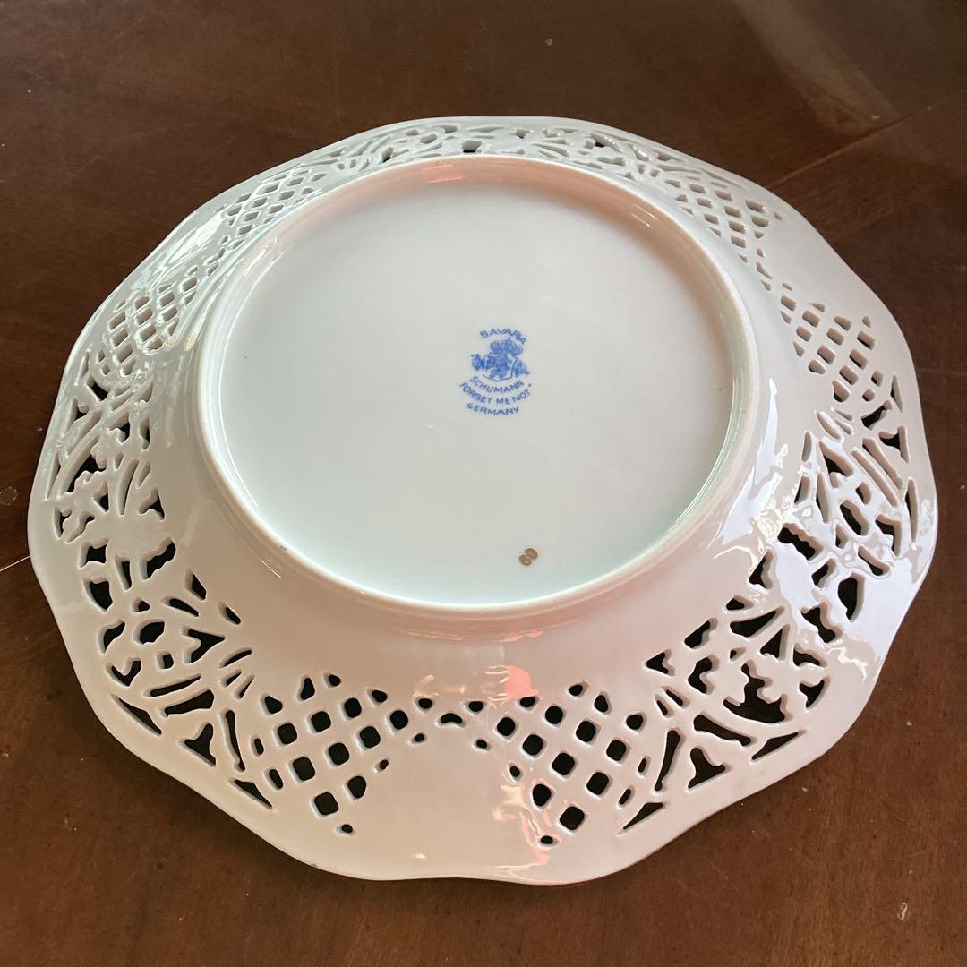 SCHUMANNBAVARIA 勿忘草24cmピアスプレートアンティーク《A》