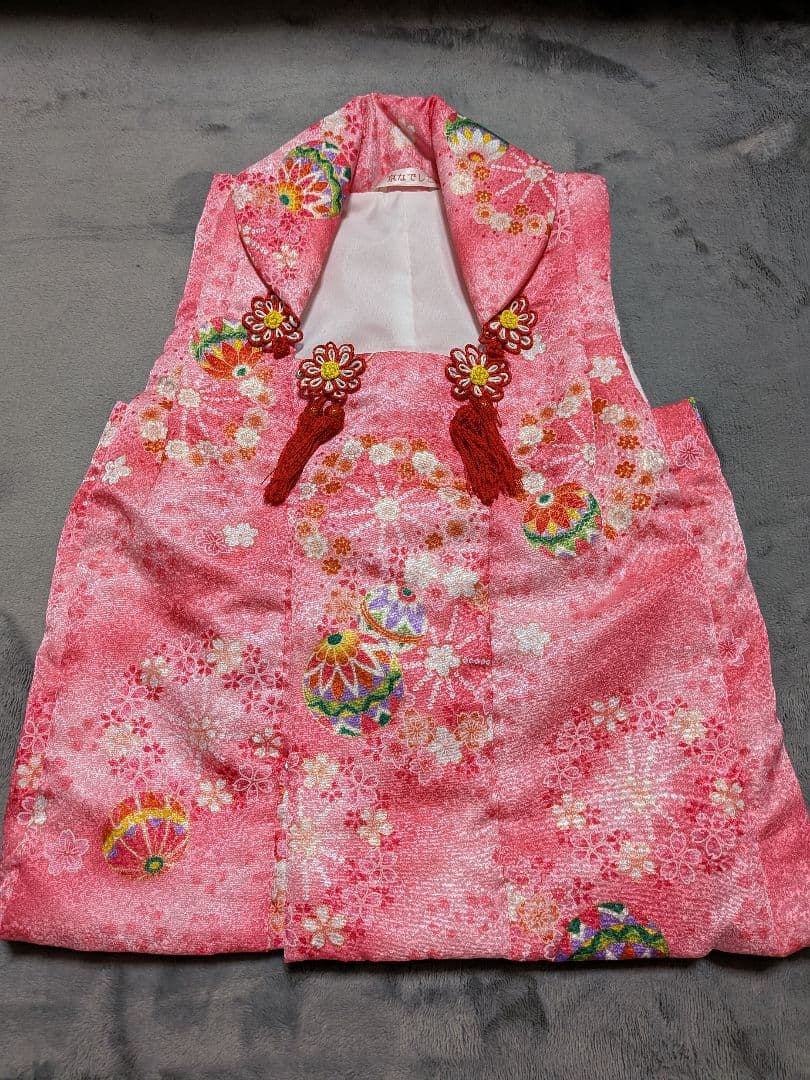 七五三 伝統的衣装 ピンク 花柄