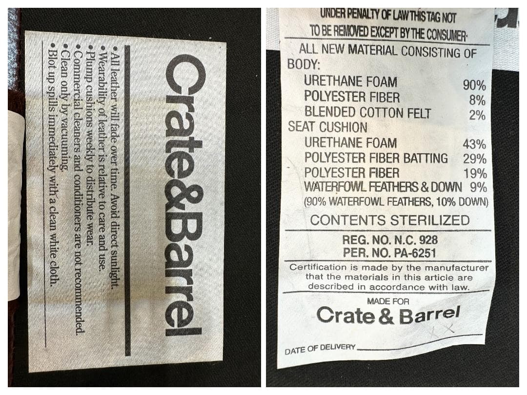 Crate & Barrel　ラウンジチェア　エレガント　ヴィンテージ　ソファ