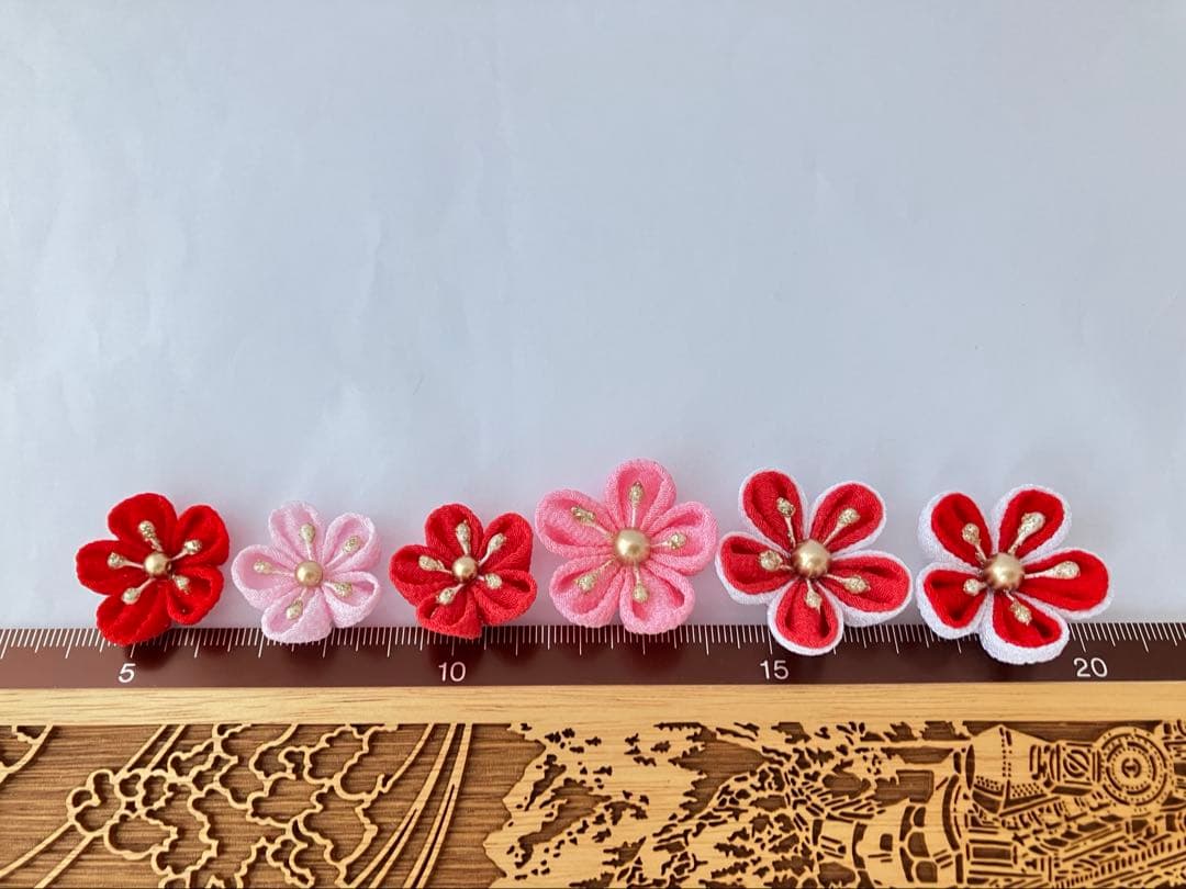 〜　遊　〜　選べる髪飾り　七五三 3歳 7歳 かんざし　ピンク　赤