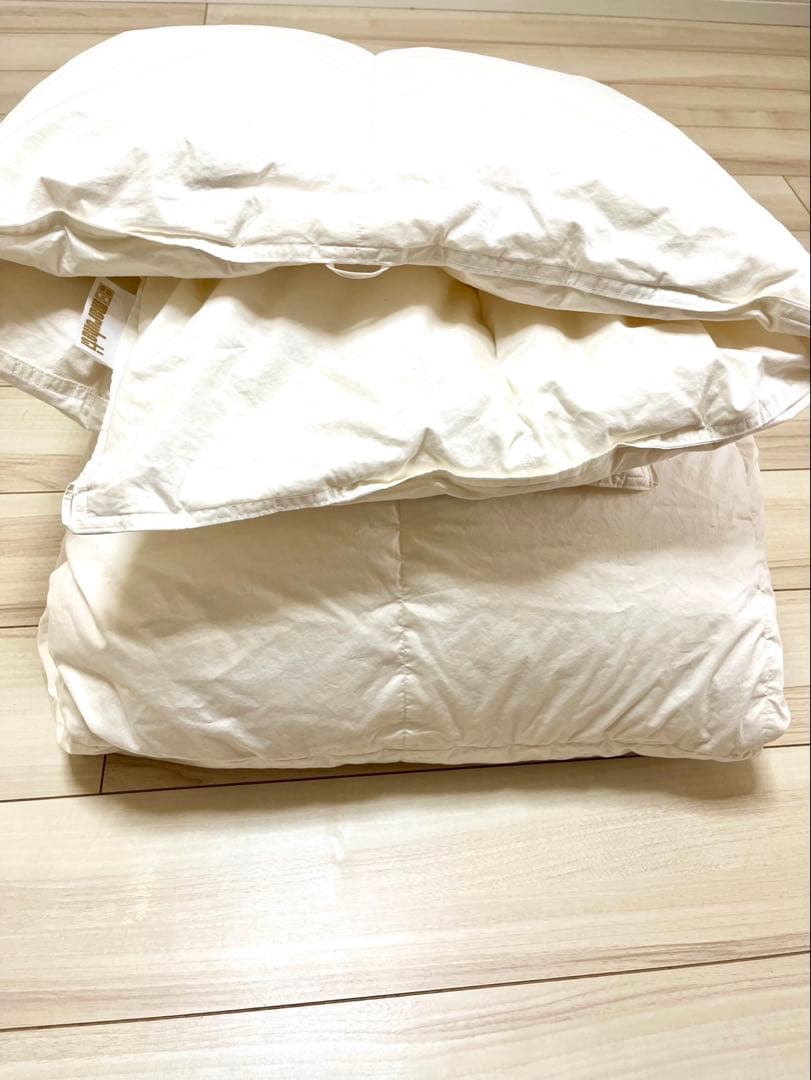 丸八真綿　肌掛け羽毛布団　シングルサイズ　0.5k 【未使用シーツカバー付き】