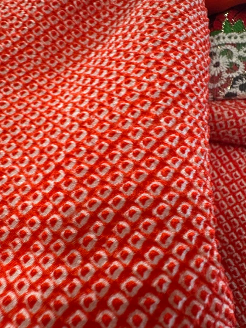 総絞り　七五三　正絹　着物　フルセット